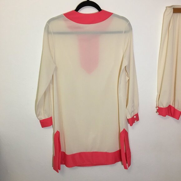 Vintage 50s 60s Two Piece Lingerie Pajama Set Colorblock Nickers Pantaloons (1) - Picture 12 of 16